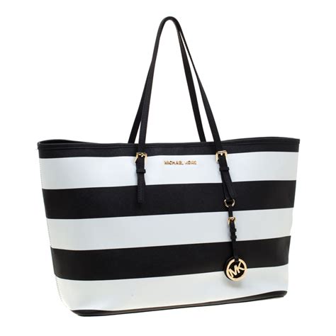 michael kors tas black and white stripes|michael kors clothing.